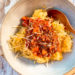 Courge spaghetti à la bolognaise