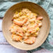 Fondue de poireaux et crevettes