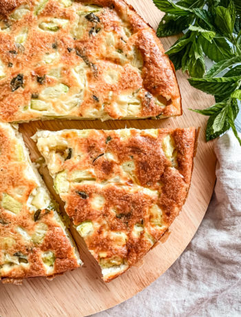 Clafouti courgette chÃ¨vre menthe