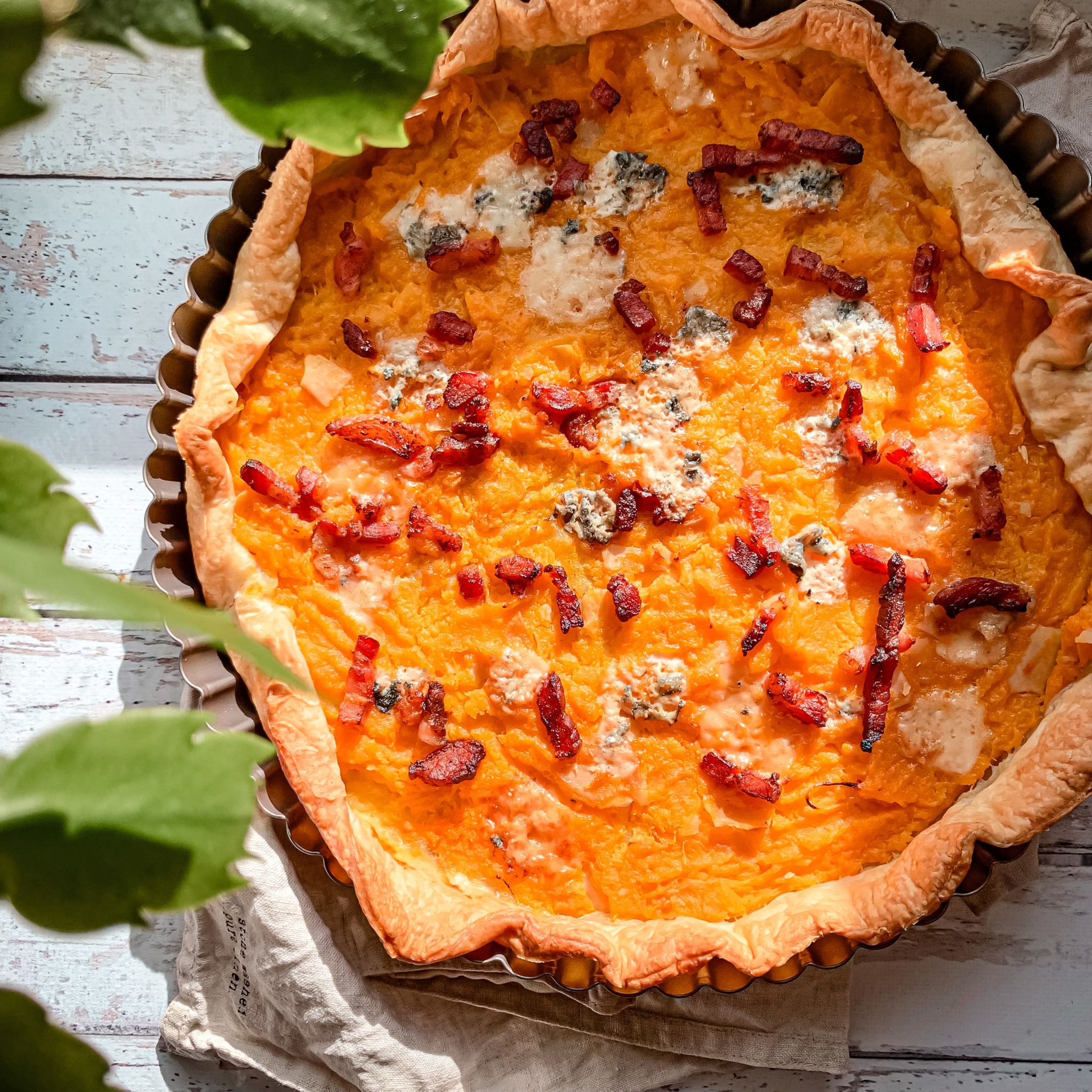 Tarte Butternut Lardon Roquefort - Fourneaux Et Fourchettes