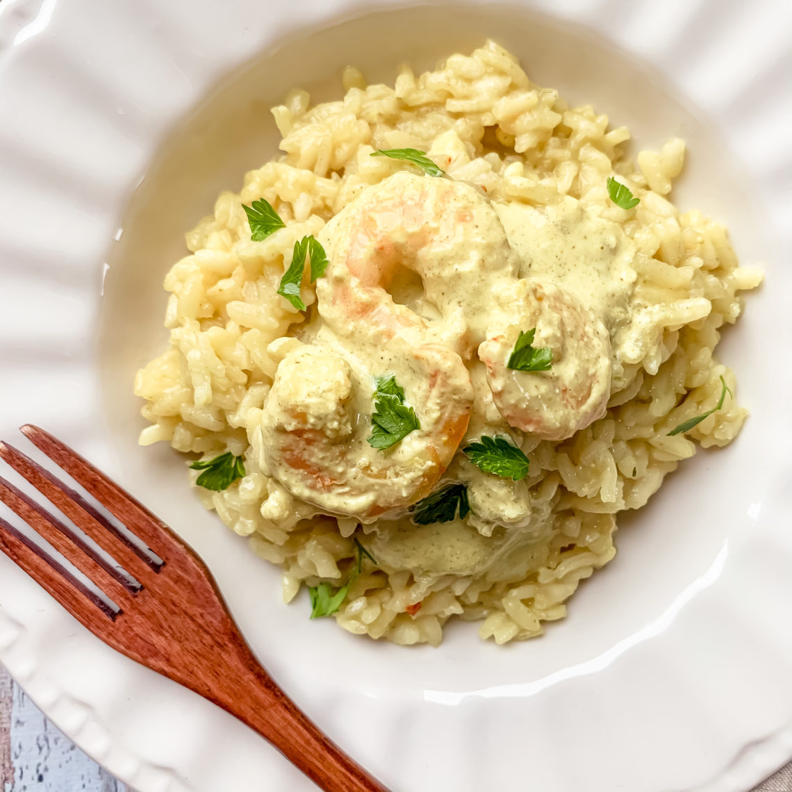 Risotto crevettes et curry - Fourneaux Et Fourchettes